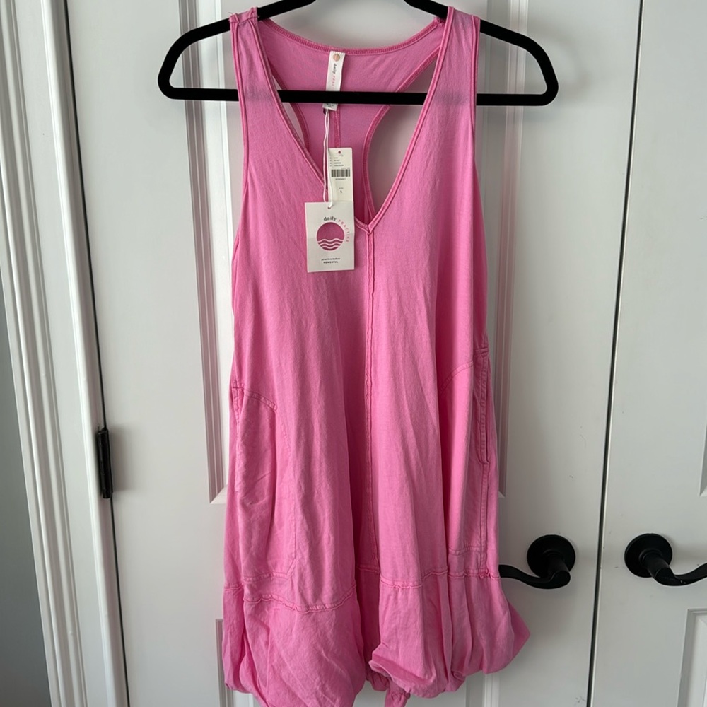 Pink racer-back Anthropologie cotton dress, size S